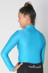 Glacier Long Sleeve Slim Fit Equestrian Top Adult Blue Back A Performa Ride