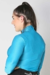 Glacier Long Sleeve Slim Fit Equestrian Top Adult Blue Back B Performa Ride