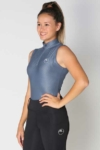 glacier sleeveless slim fit equestrian top grey front a performa ride