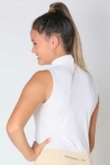 Glacier Sleeveless Slim Fit Equestrian Top White Back A Performa Ride