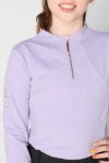 Luna Baselayer Youth Equestrian Top Lilac Front Close Up Performa Ride