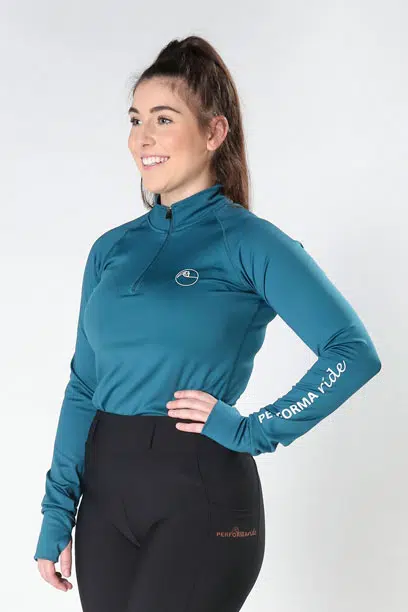 disrupt spring base layer top cerulean front left performa ride