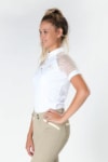 Lace Sleeve Equestrian Show Shirt White Front Left Performa Ride