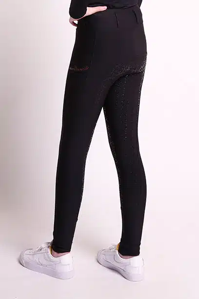 youth evolve horse riding tights back left performa ride
